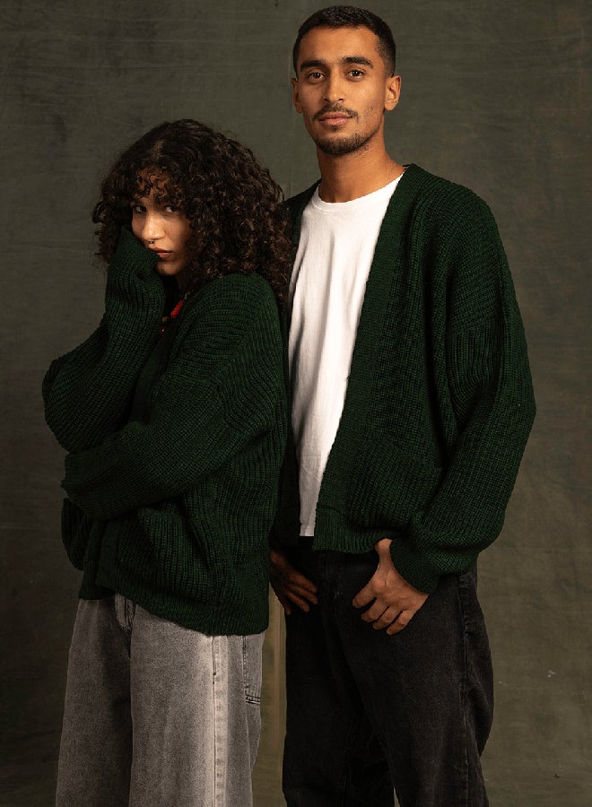 In Your Shoe Olive English Knit Cardigan - Image 1