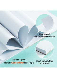 Ohuhu Ohuhu Sketchbook A4, Bleedproof Double Sided, 60 Sheets/120 Pages of 150GSM Smooth Drawing Paper, Large Paper Size, Glue-Bound Art Book Marker Pad for Alcohol Markers  - Image 4