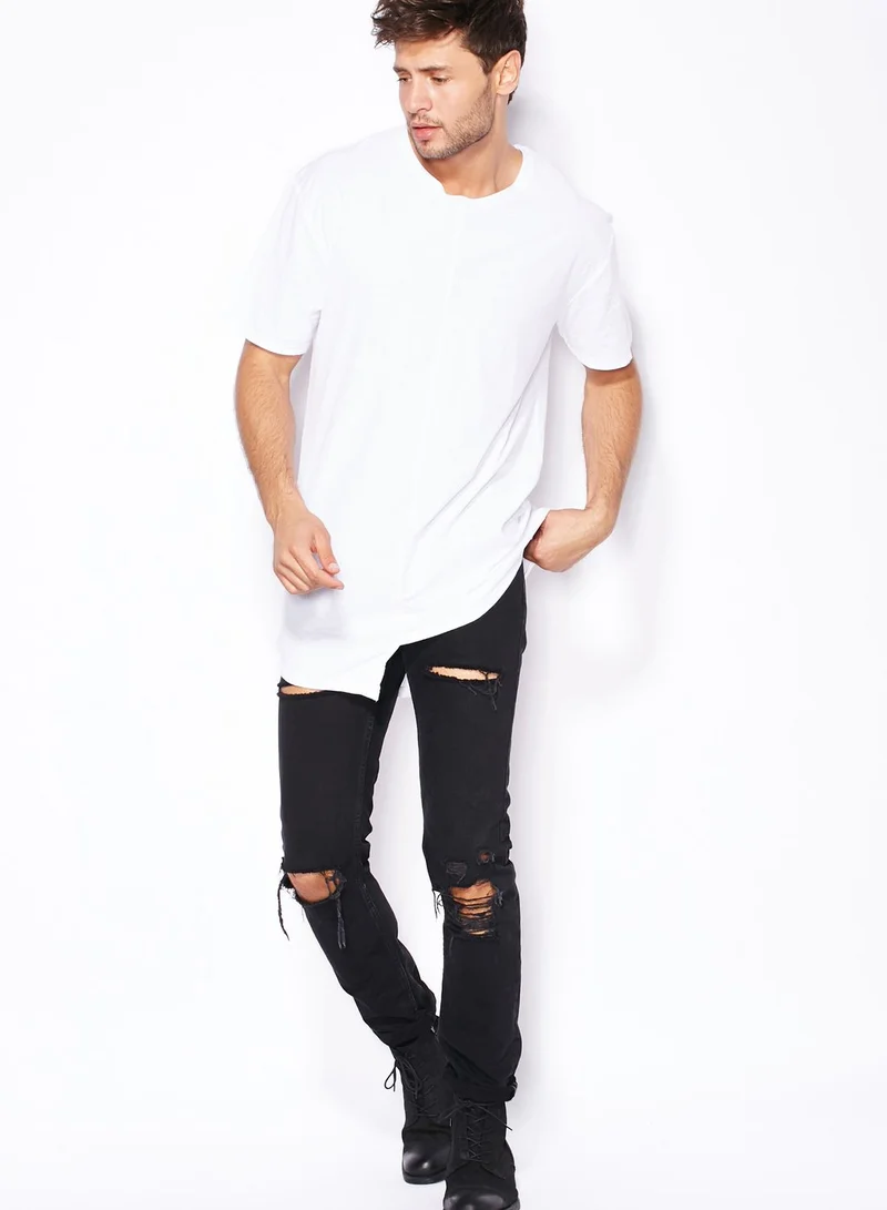 !Solid Trey High Low T-Shirt