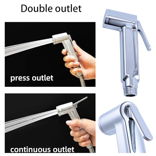 MARCOWARE ABS Light Weight Polished Health Faucet with Ss304 Ultra Flexible Hose and Wall Hook, Silver - Image 3