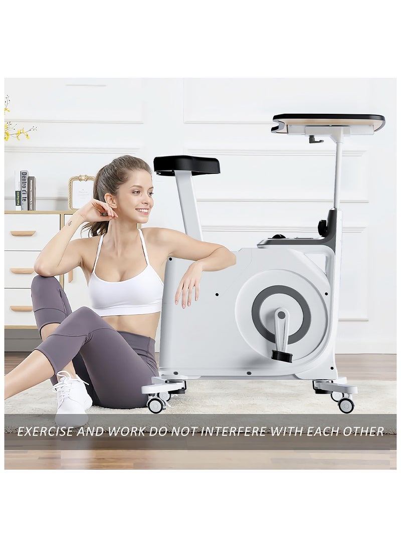 Generic Exercise Bike with Desk Home Office Fitnessbike 8 Level Magnetic Resistance Foldable Base LCD Monitor  - Image 2