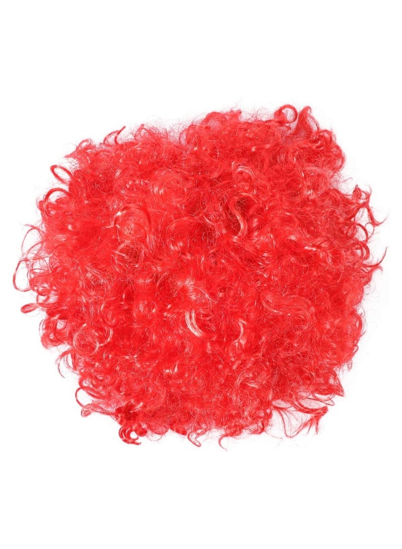 إستيل شعر مستعار أحمر أفرو مجعد مهرج السيرك كرنفال زي حفلة تأثيري شعر مستعار للحفلات للبالغين والأطفال - Image 1
