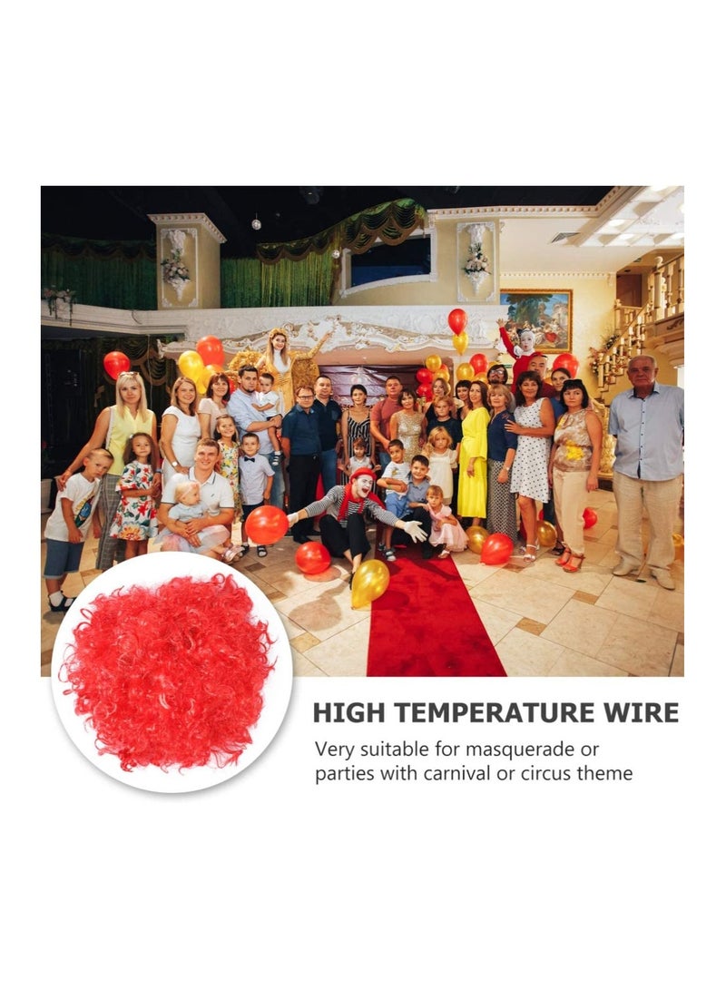 إستيل شعر مستعار أحمر أفرو مجعد مهرج السيرك كرنفال زي حفلة تأثيري شعر مستعار للحفلات للبالغين والأطفال - Image 3