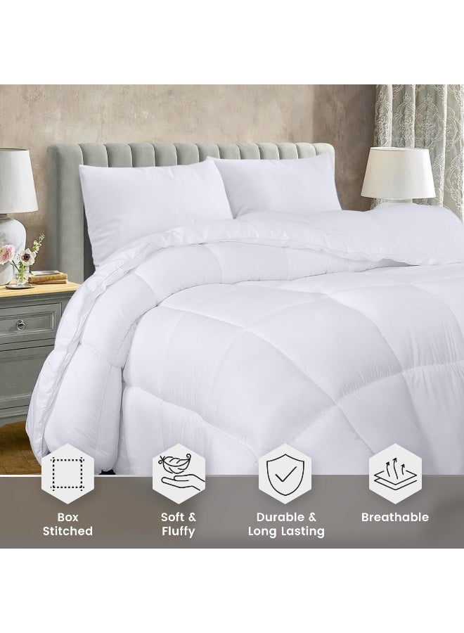Utopia Bedding Comforter Duvet Insert - Quilted Comforter with Corner Tabs - Box Stitched Down Alternative Comforter (California King, White) - Image 1