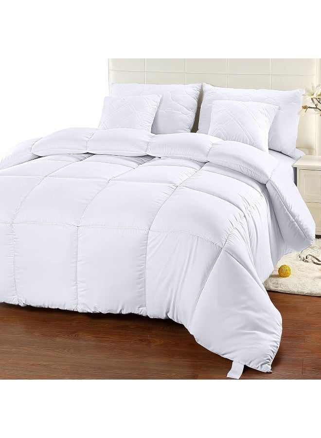 Utopia Bedding Comforter Duvet Insert - Quilted Comforter with Corner Tabs - Box Stitched Down Alternative Comforter (California King, White) - Image 3