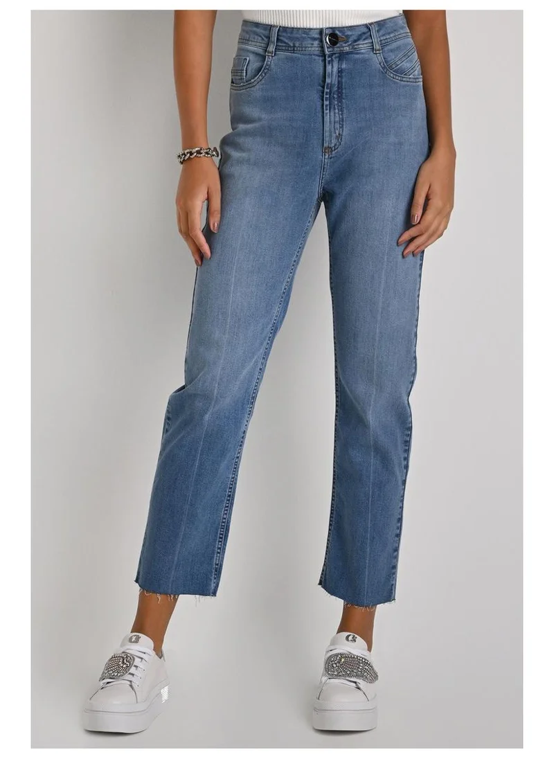 Mom Denim Pants with Markings