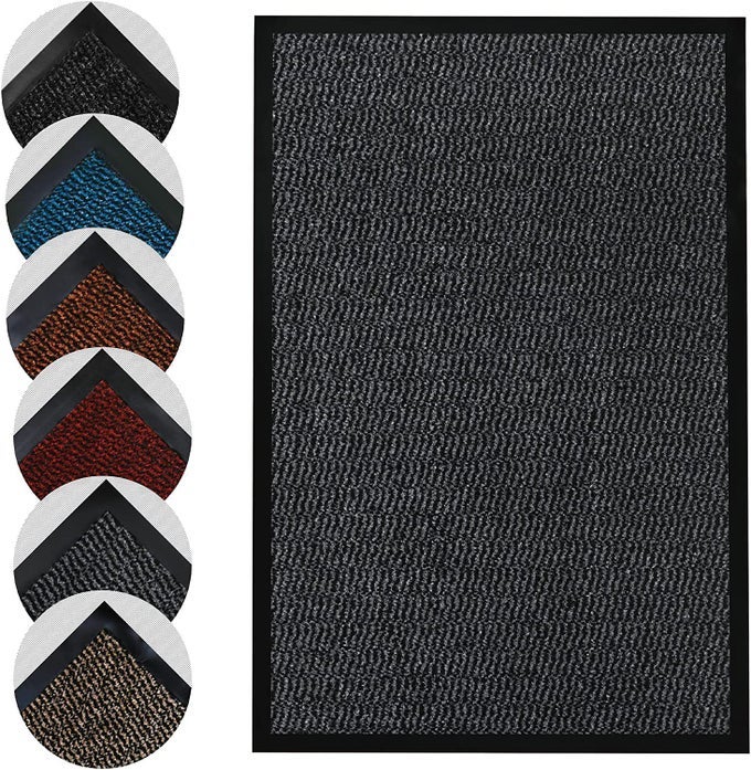 DOOR MAT INDOOR OUTDOOR 50 X 80CM HEAVY DUTY FLOOR MAT NON SLIP RUBBER BACK DOOR MATS INDOOR RUG DIRT TRAPPER SUPER ABSORBENT FRONT DOOR MAT WASHABLE DOORMATS BARRIER MAT