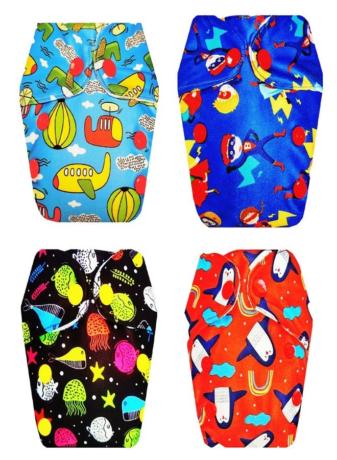 Dumbledo Premium Newborn Cloth Diaper with Integrated Insert (Pack of 4) | Snug Fit | Reusable & Washable | Easy to Clean | Ideal for Toddlers | 0 - 4 Months | Unisex Baby - Image 1