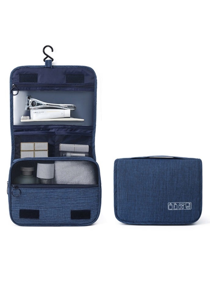 BLOOMING TIME Waterproof Hook For Business Trips, Toiletry Bag, Cosmetic Bag, Storage Bag, Portable Dustproof Storage Bag, Hanging Cosmetic Bag, Blue - Image 1