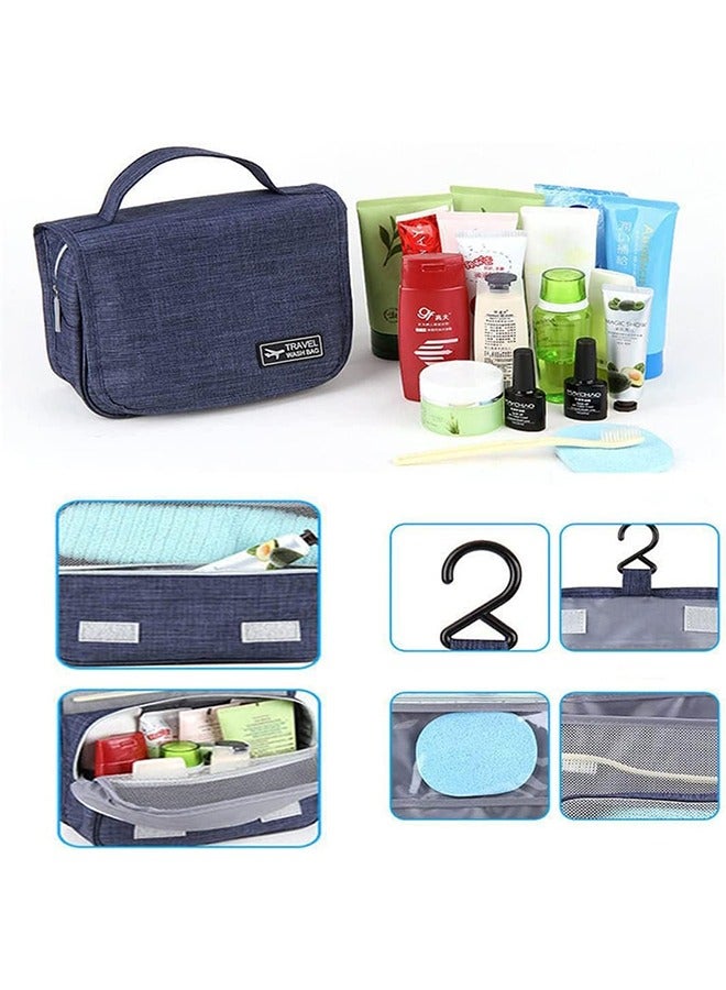 BLOOMING TIME Waterproof Hook For Business Trips, Toiletry Bag, Cosmetic Bag, Storage Bag, Portable Dustproof Storage Bag, Hanging Cosmetic Bag, Blue - Image 2