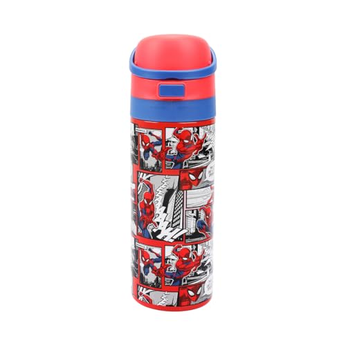 Bioworld SpiderMan Comic Panels 24 Oz Stainless Steel Water Bottle - Image 1