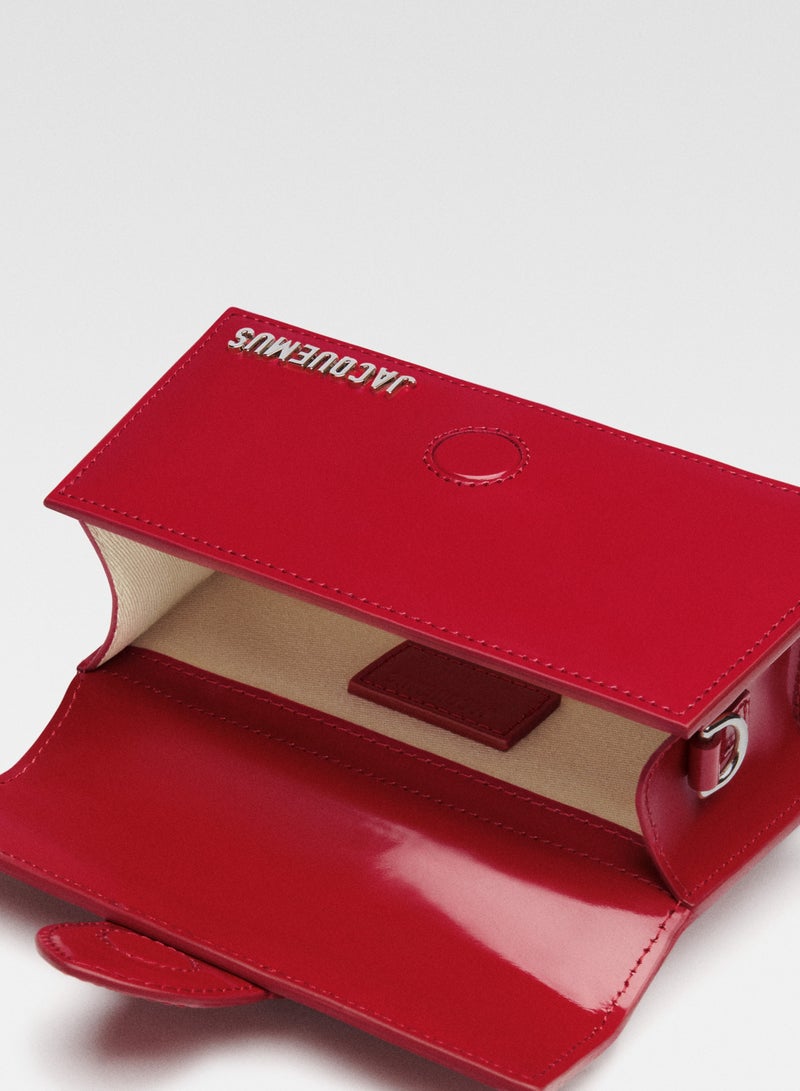 JACQUEMUS The Bambino Flap Bag With Detachable Strap, Women's Hand Bag, Women's Shoulder Bag, Women's Tote Bag, Women's Travel Bag, Glossy-Red-17cm - Image 5
