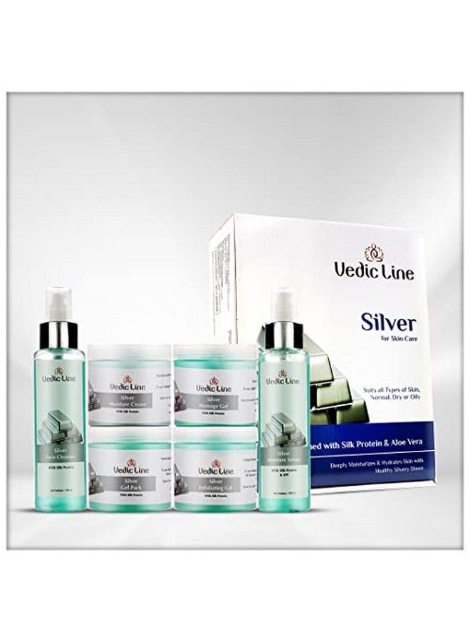 Vedicline Silver Facial Kit Reduce Dead Cells Impurities & Blackhead With Goodness Of Silk Proteinsaloe Vera For Glowing Skin 600Ml - Image 1