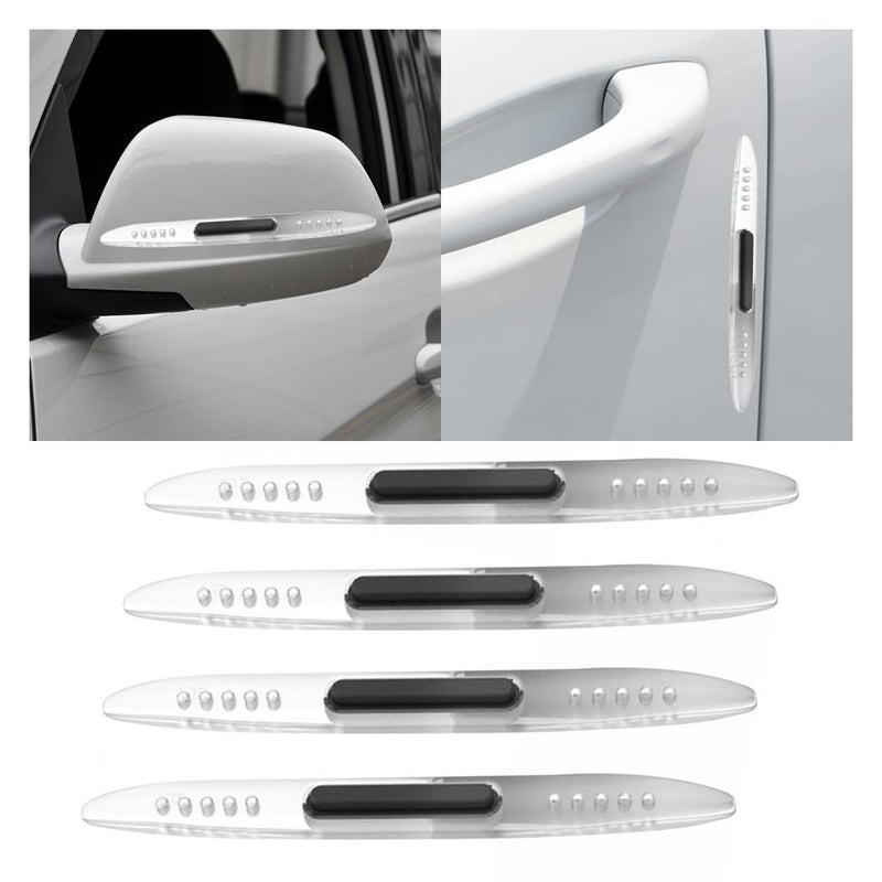 Car Door Edge Guards: 4 Transparent Silicone Strips - Anti-Collision Static-Dissipating Door Edge Protectors for Most Cars, SUVs, Pickup Trucks - Image 1