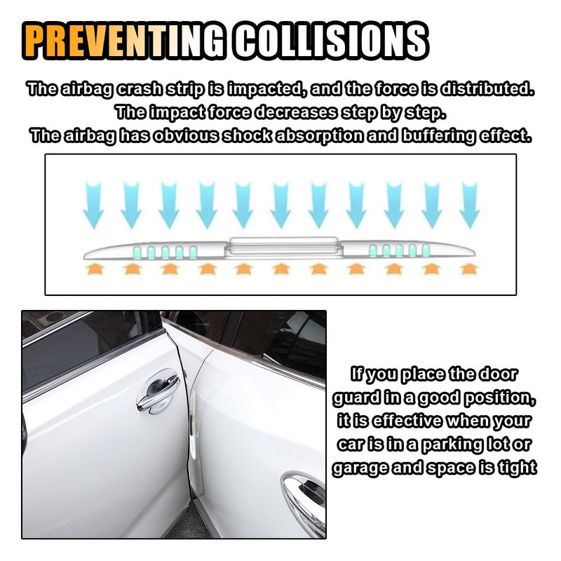 Car Door Edge Guards: 4 Transparent Silicone Strips - Anti-Collision Static-Dissipating Door Edge Protectors for Most Cars, SUVs, Pickup Trucks - Image 4