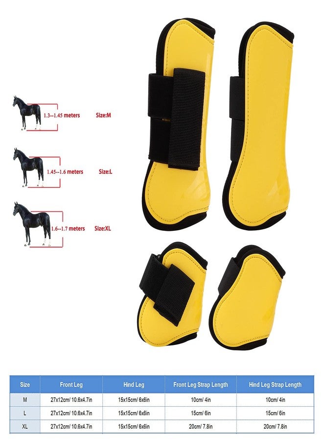 Restokki 2Pack Horse Support Boots, Open Front Jumping Tendon Horses Boots, Adjustable Horse Tendon Protection for Jumping Trail Riding (22.00 * 20.00 * 5.00-Yellow) - Image 4