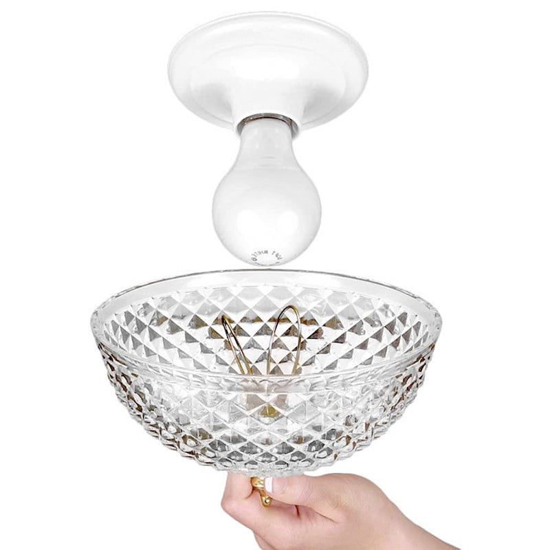 Evelots Clip On Shade for Ceiling Light Bulb or Lamp-2 Pack-Antique-Diamond Cut-Acrylic - Image 4