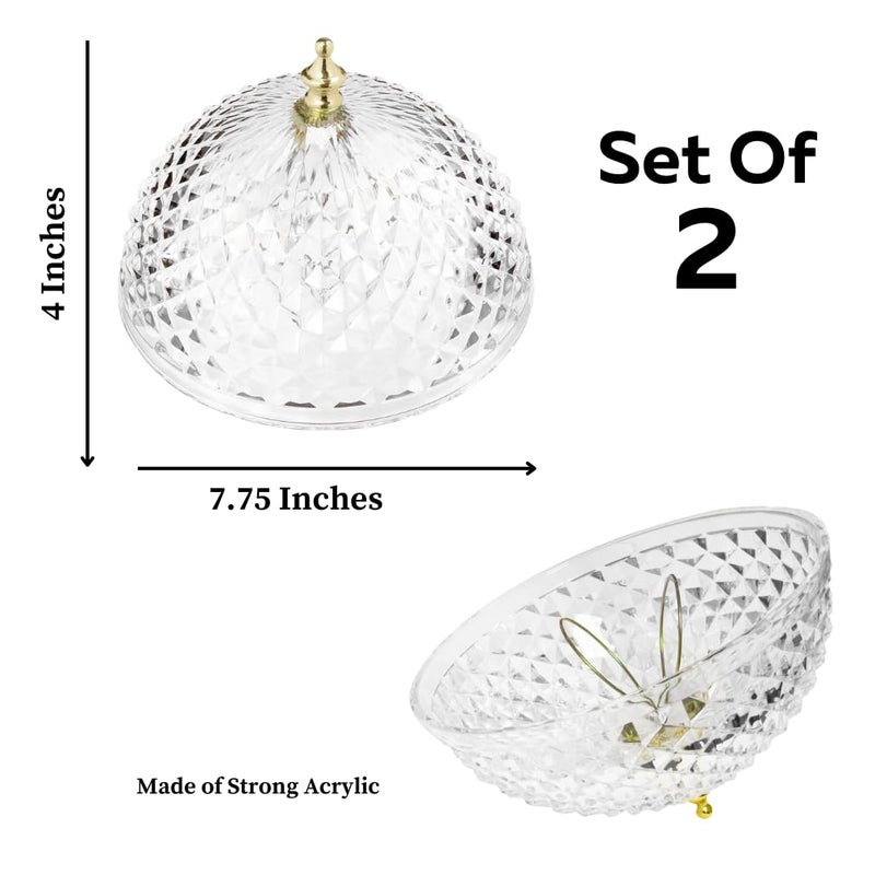 Evelots Clip On Shade for Ceiling Light Bulb or Lamp-2 Pack-Antique-Diamond Cut-Acrylic - Image 2
