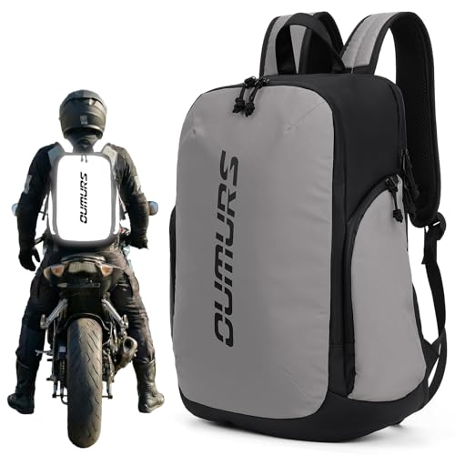 Oumurs Reflective Backpack 1800D Waterresistant Oxford Cloth Backpack Laptop Backpack for Motorcycle Travel Cycling Work Sport Hiking Gym Black - Image 1
