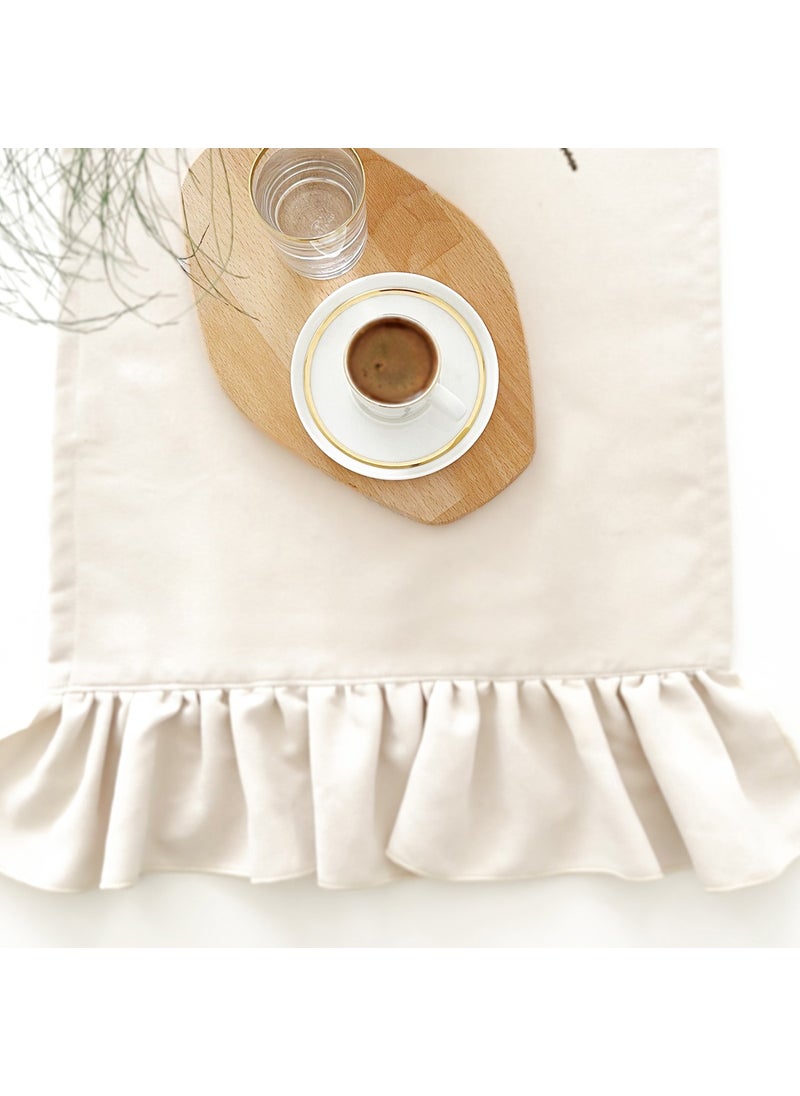 Ritmo Home Frilly Vintage Scandinavian Runner Cream  - Image 1