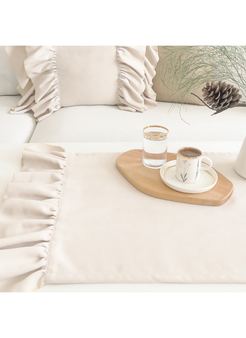 Ritmo Home Frilly Vintage Scandinavian Runner Cream  - Image 2
