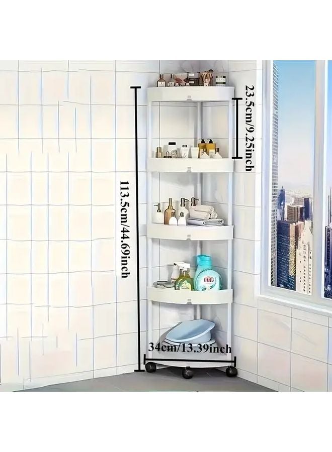 5 Tier Black Space Saving Bathroom Corner Shelf Cabinet Organizer - Image 4