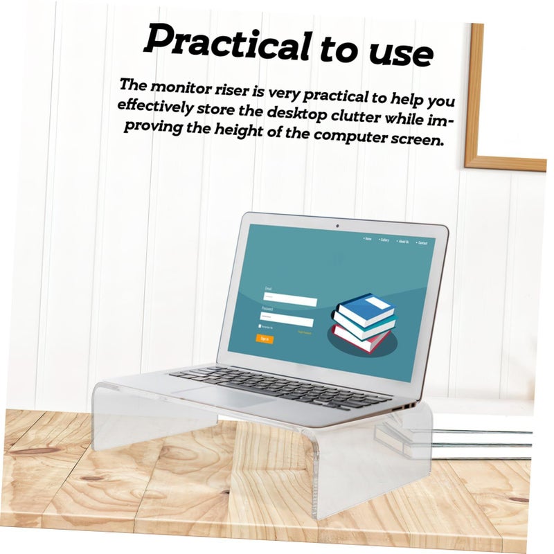 Clear Acrylic Monitor Stand Riser for Home Office Desk Organizer - Image 5