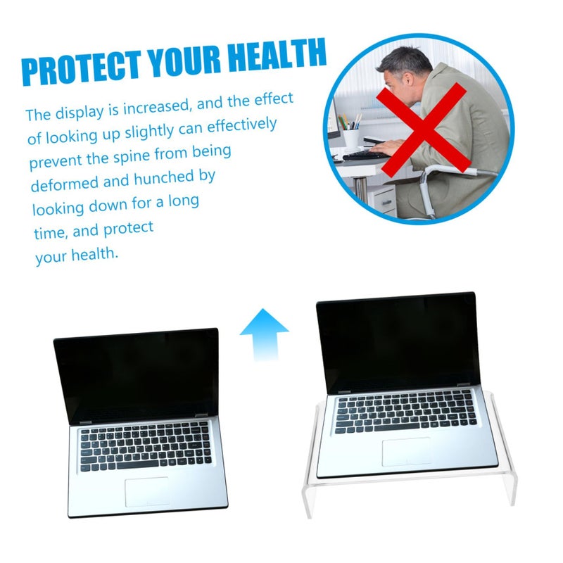 Clear Acrylic Monitor Stand Riser for Home Office Desk Organizer - Image 3