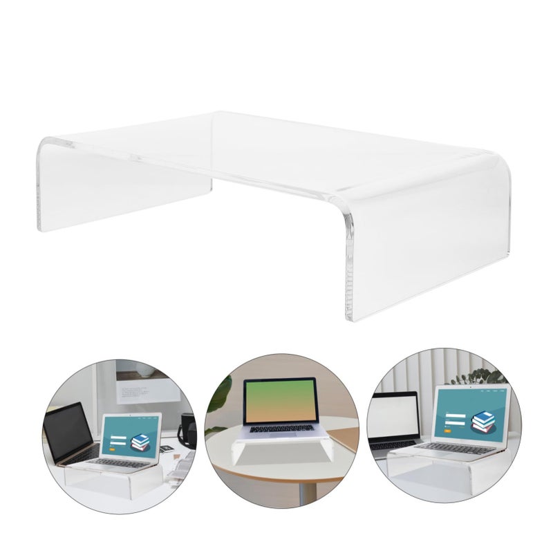 Clear Acrylic Monitor Stand Riser for Home Office Desk Organizer - Image 4