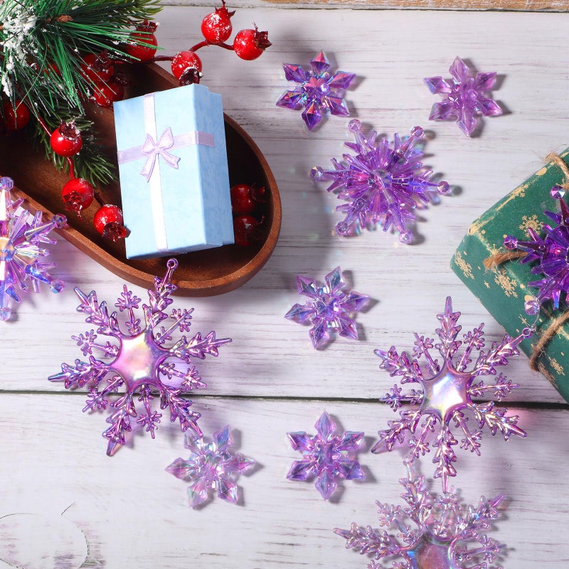 شابي 36 قطعة من زخرفة ندفة الثلج البلاستيكية البلاستيكية زخرفة الثلج أكريليك عيد الميلاد لعيد الميلاد الزخرفة DIY DIRITION - Image 5