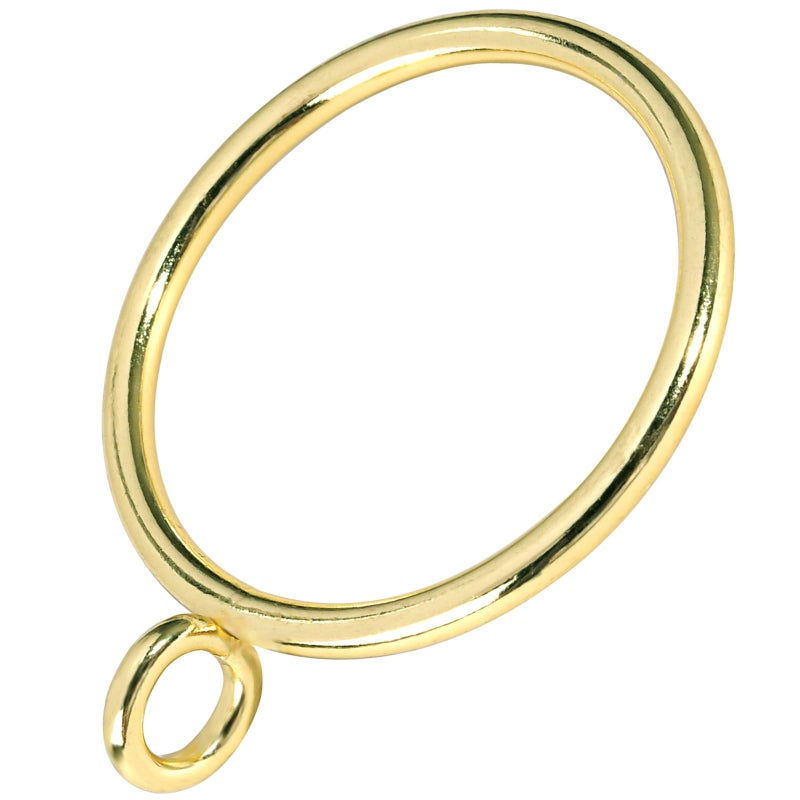 AMZSEVEN 44 Pack Curtain Rings with Eyelets, Metal Drapery Ring for Pinch Pleat Curtains, Drape Ring 1.5 Inch I D, Fits Up to 1.2 in Rod (Gold) - Image 1