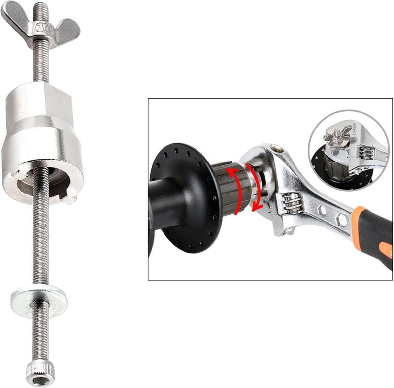 klarakoUniversal Bike Hub Repair Tool Freehubs Body Remover Freehub Tool Wrench - Image 2