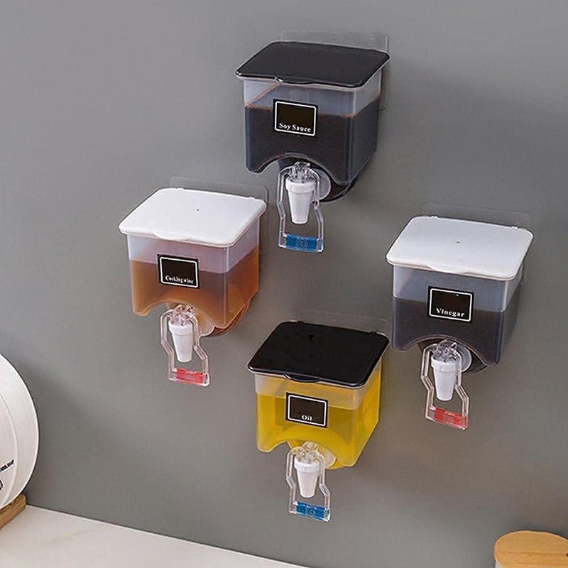 REPLEX Multifunctional Wall mounted Oil Dispenser Transparent Liquid Seasoning Food Dispenser for Kitchen Cooking Wall Hanging Box for MultiPurpose Dispenser For Oil Vinegar And sauce - Image 4