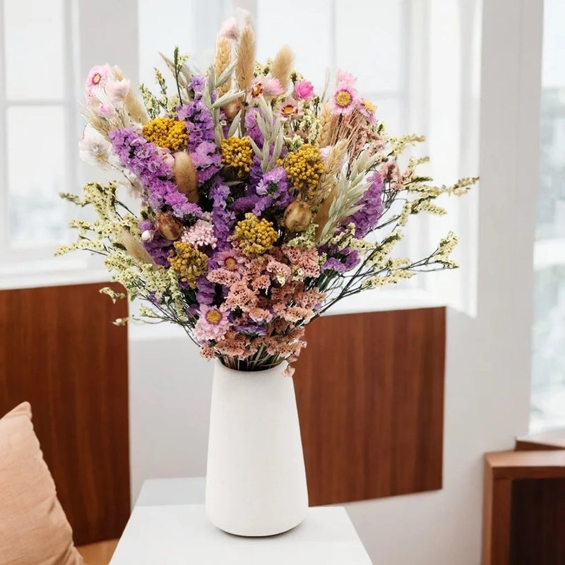 Bluejw YUNYI Boho Pampas Grass Dried Flowers Arrangement - Natural Dried Plants Home Decor, Long Lasting 3-5 Years, Real Touch Ornaments - Image 5