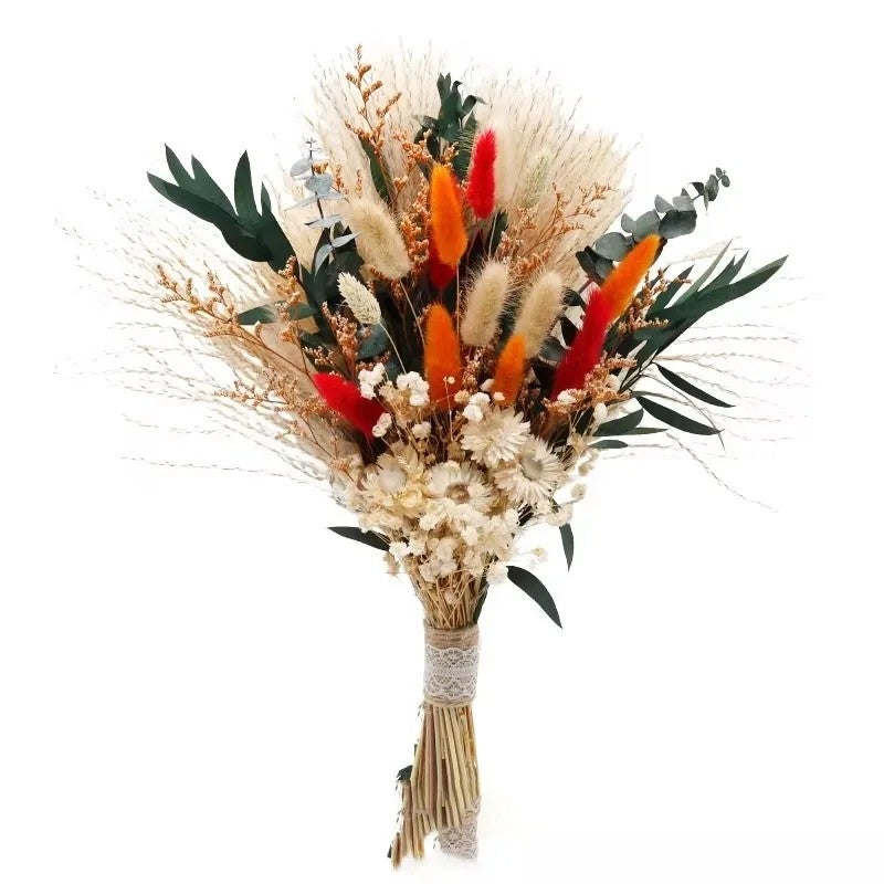 Bluejw YUNYI Boho Pampas Grass Dried Flowers Arrangement - Natural Dried Plants Home Decor, Long Lasting 3-5 Years, Real Touch Ornaments - Image 2