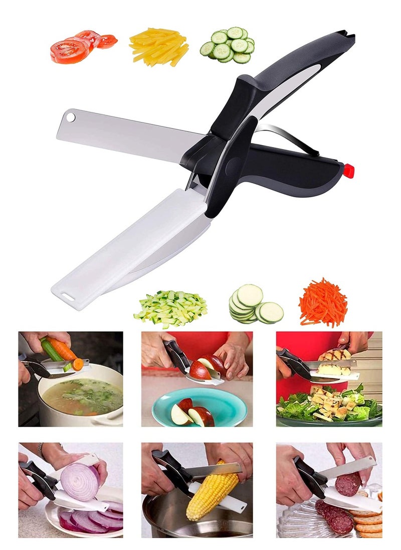 clever cutter 2*1 Smart Food Scissors, Quick and Easy to Use Manual Cutter and Slicer, Clever Cutter  - Image 1