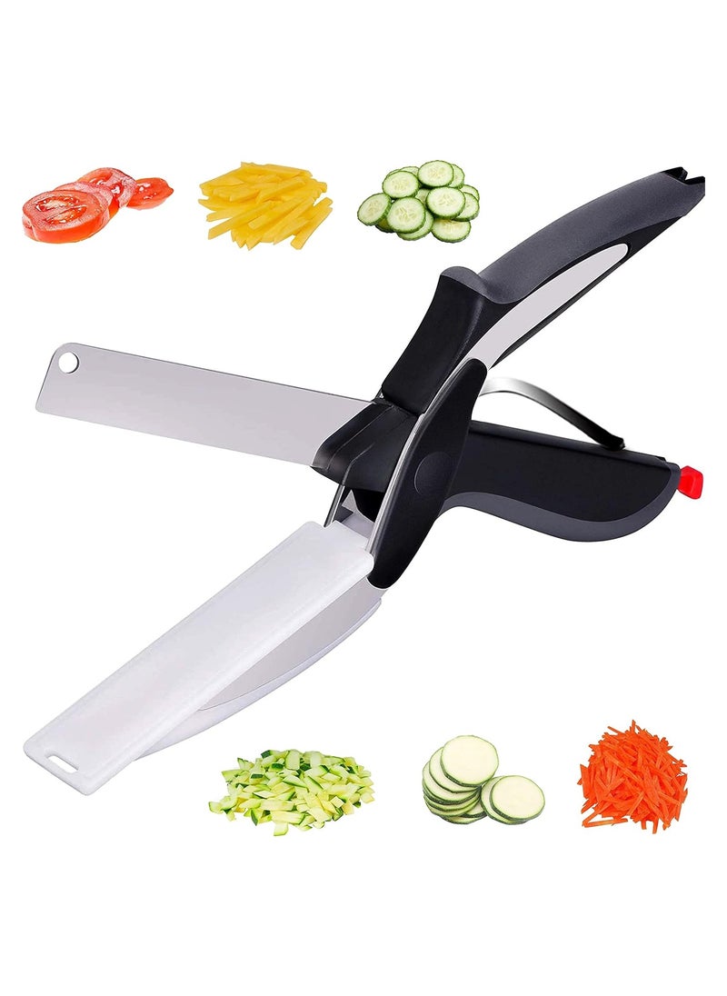 clever cutter 2*1 Smart Food Scissors, Quick and Easy to Use Manual Cutter and Slicer, Clever Cutter  - Image 2