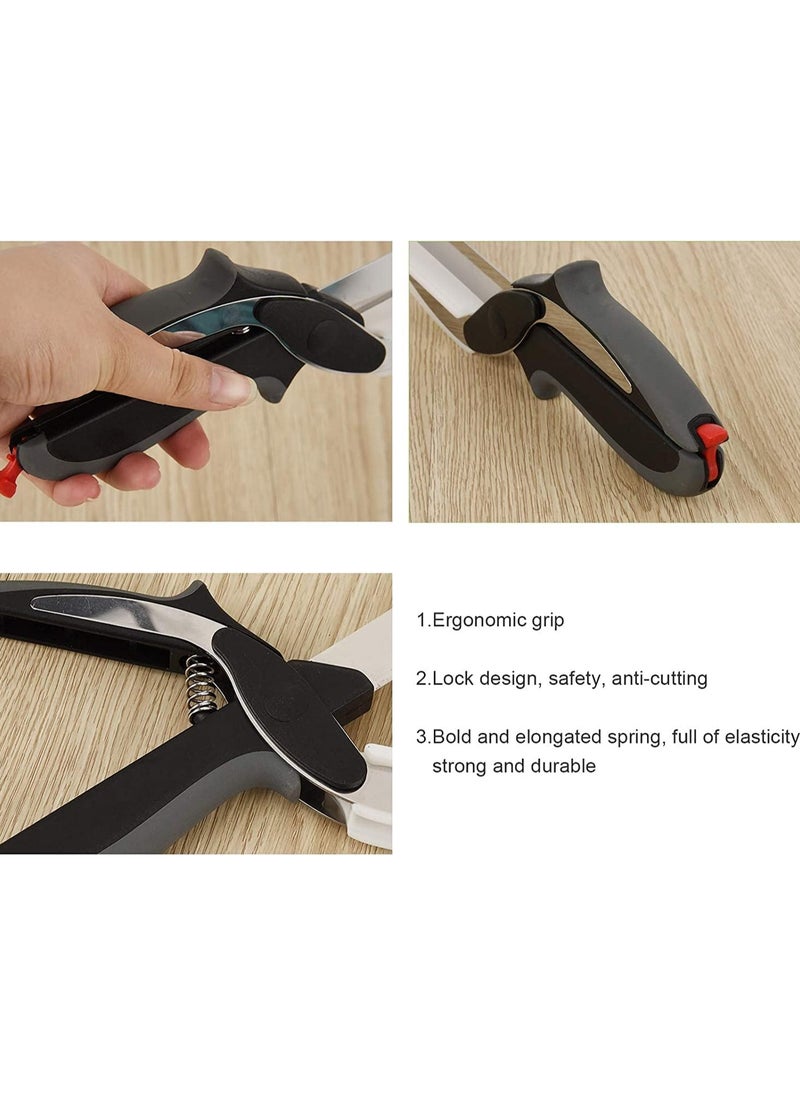 clever cutter 2*1 Smart Food Scissors, Quick and Easy to Use Manual Cutter and Slicer, Clever Cutter  - Image 3