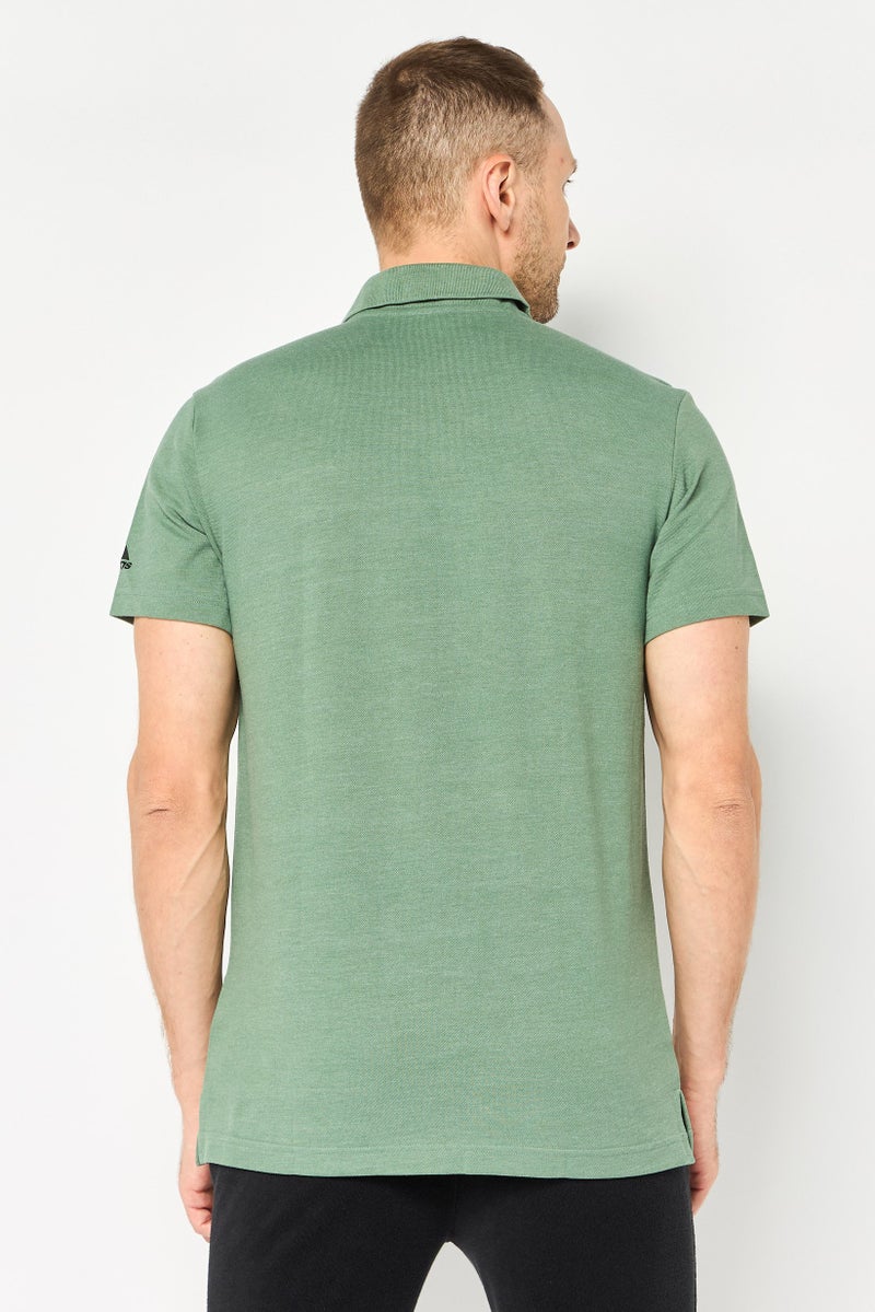 Adidas Men Sportswear Fit Short Sleeve Outdoor Polo Shirt, Green - Image 2
