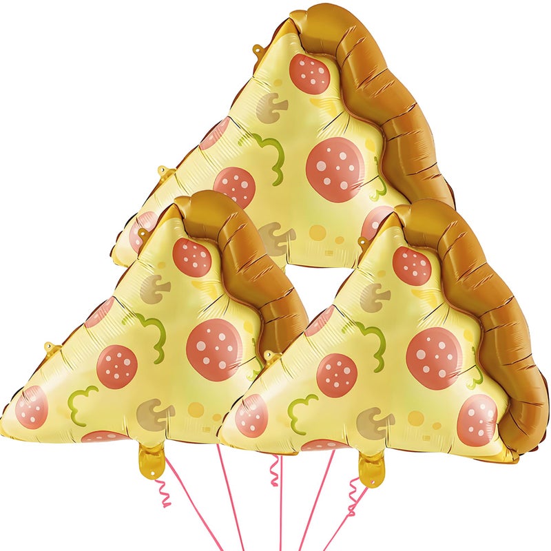KHC-KHF PizzaBalloons PizzaBirthdayBalloon 3PCS 23in Sausage Pizza Slices Shaped Balloons Not Float Birthday Party Baby Shower Picnic Funny Food Decorations Supply - Image 3