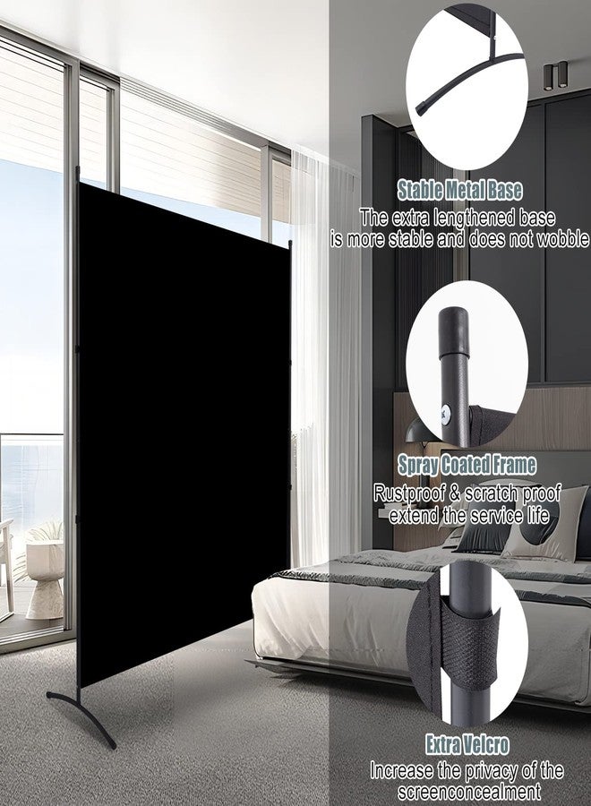 HOMSCREENER فاصل غرفة ذو لوحة واحدة، شاشة خصوصية، فاصل كبير 71 بوصة × 72 بوصة ارتفاعًا لفصل الغرف، قماش سميك، شاشة جدارية فاصلة للغرف بطول 6 أقدام لغرفة النوم والمكتب والمدرسة، فواصل غرف محمولة، أسود - Image 3