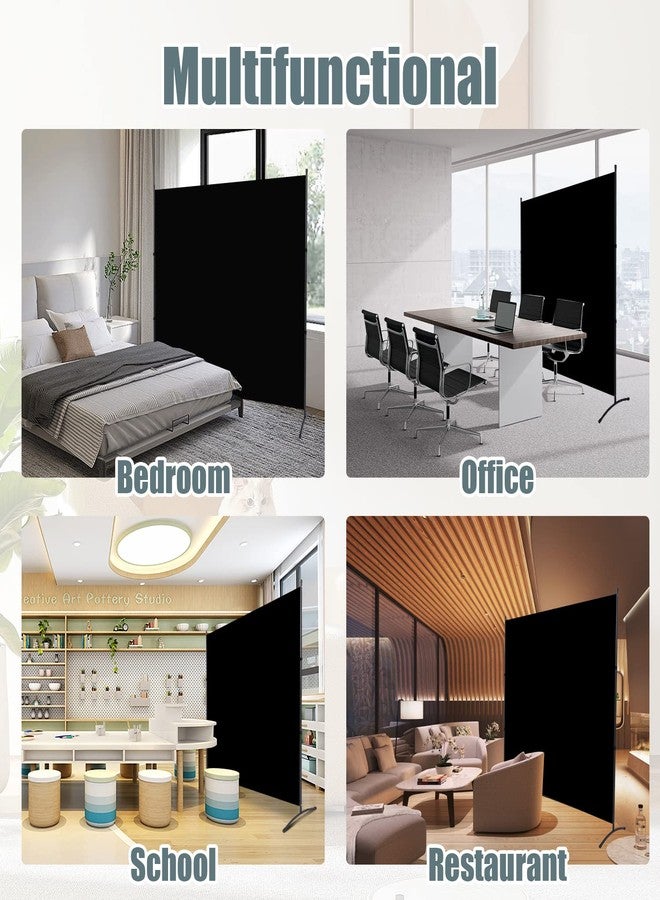 HOMSCREENER فاصل غرفة ذو لوحة واحدة، شاشة خصوصية، فاصل كبير 71 بوصة × 72 بوصة ارتفاعًا لفصل الغرف، قماش سميك، شاشة جدارية فاصلة للغرف بطول 6 أقدام لغرفة النوم والمكتب والمدرسة، فواصل غرف محمولة، أسود - Image 5