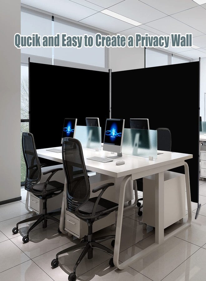 HOMSCREENER فاصل غرفة ذو لوحة واحدة، شاشة خصوصية، فاصل كبير 71 بوصة × 72 بوصة ارتفاعًا لفصل الغرف، قماش سميك، شاشة جدارية فاصلة للغرف بطول 6 أقدام لغرفة النوم والمكتب والمدرسة، فواصل غرف محمولة، أسود - Image 4