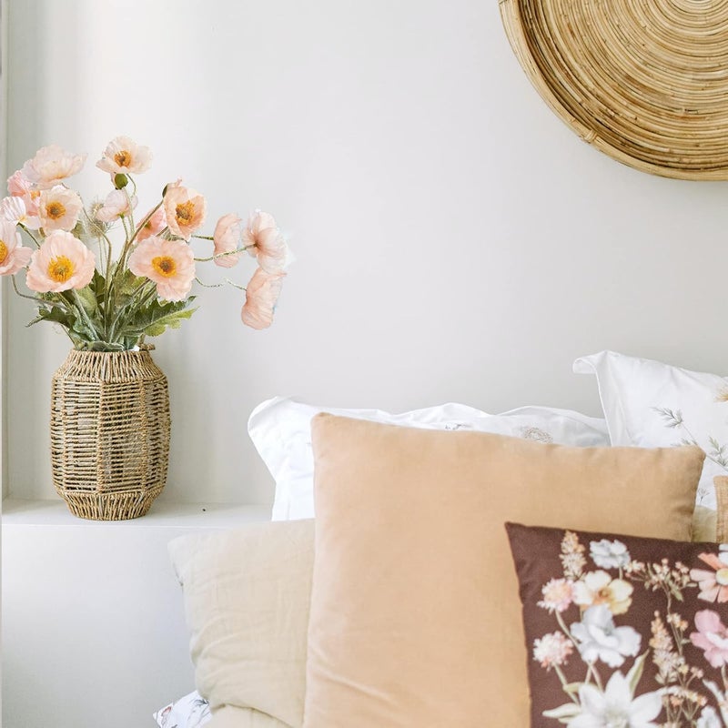 Champagne Color Simulation Poppy 5-branch Simulation Silk Flower Home Office Wedding Outdoor Decorative Flower - Image 2