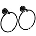 USHOWER 2 Pack Matte Black Towel Ring, Hand Towel Holder for Bathroom, Durable 304 Stainless Steel, Modern Style - Image 2