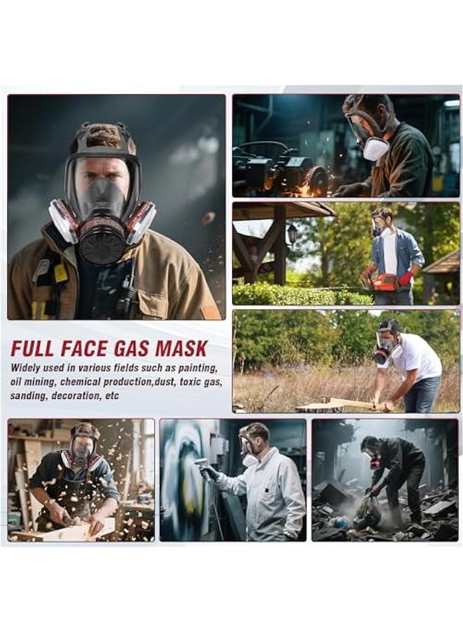 Arabest Gas Masks Survival Nuclear and Chemical - Full Face Gas Mask with 40mm Activated Carbon Filter, 6001 Filters, Earplug, and Gloves - Respirator Mask for Gases, Chemicals, Organic Vapors, Dust, Paint  - Image 2