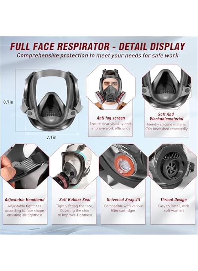 Arabest Gas Masks Survival Nuclear and Chemical - Full Face Gas Mask with 40mm Activated Carbon Filter, 6001 Filters, Earplug, and Gloves - Respirator Mask for Gases, Chemicals, Organic Vapors, Dust, Paint  - Image 5