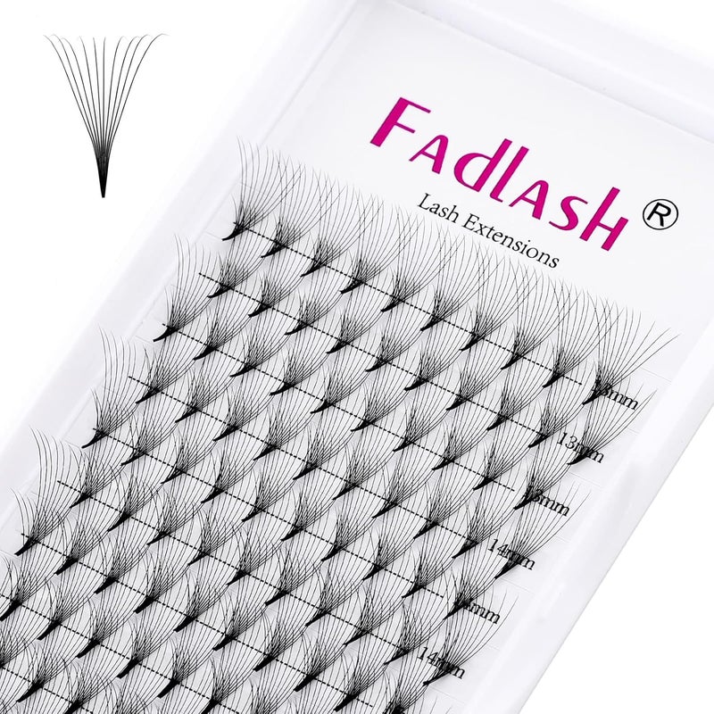 FADLASH Premade Lash Extensions Fans 10D 0.07 Thickness C Pre Made Fanned Volume Lash Extensions Pointed Base Middle Stem Premade Lash Fans Supplies (10D-0.07C, 13-16mm) - Image 1