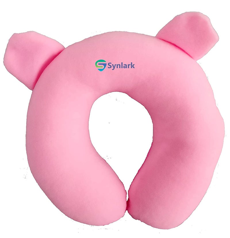 Synlark New Born Baby Soft Neck Support Pillow for Head Shaping Baby (0-18 Month) (Pink-Neck Pillow) - Image 4