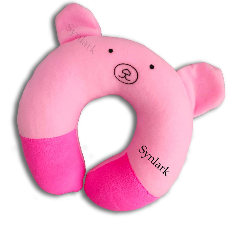 Synlark New Born Baby Soft Neck Support Pillow for Head Shaping Baby (0-18 Month) (Pink-Neck Pillow) - Image 1